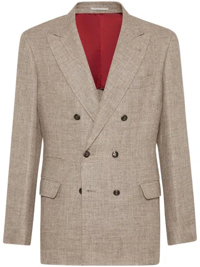 Brunello Cucinelli Men Blazer In Multicolor