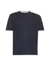 Brunello Cucinelli Men Black Jersey Faux Layering T-shirt In Blue