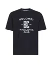 Brunello Cucinelli Men Blue Jersey Printed Crewneck T-shirt In Black