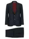 Brunello Cucinelli Men Blue Textured Notched Lapel Suit In Blue