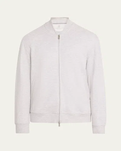 Brunello Cucinelli Men's Bomber Full-zip Sweatshirt In Multi