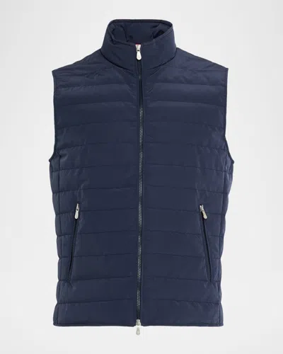 BRUNELLO CUCINELLI MEN'S BONDED NYLON DOWN VEST