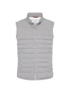 Brunello Cucinelli Nylon Down Vest In Medium Grey