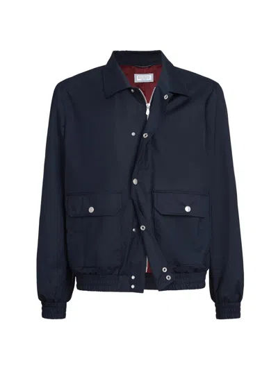 Brunello Cucinelli Bonded Fabric Outerwear Jacket In Black