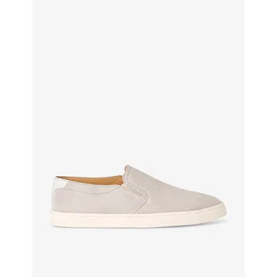 Brunello Cucinelli Mens Bone Slip-on Leather Low-top Trainers