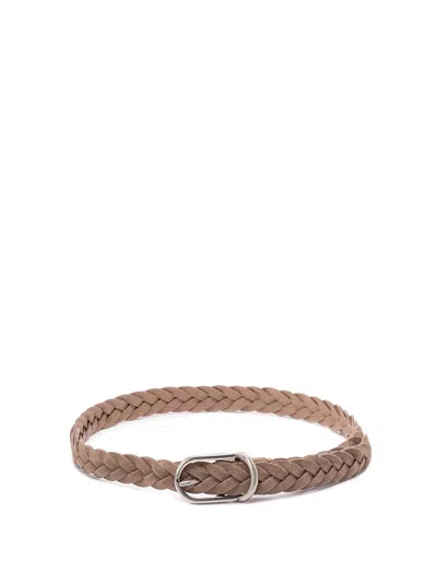Brunello Cucinelli Men Braided Belt In Brown