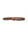 Brunello Cucinelli Men Brown Woven Reversed Calfskin Belt In Brown