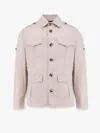 Brunello Cucinelli Ter-repellent Cotton-blend Safari Jacket In Multicolor