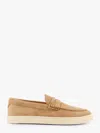 Brunello Cucinelli Man Loafers Camel Size 9 Leather In Cream