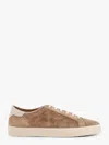 Brunello Cucinelli Suede Sneakers With Contrasting Laces In Cream