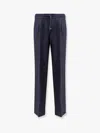 Brunello Cucinelli Drawstring Straight Pants In Blue