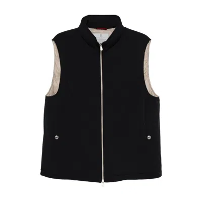 BRUNELLO CUCINELLI BRUNELLO CUCINELLI BLUE JACKETS - WAISTCOATS & GILETS MEN