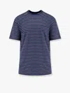 Brunello Cucinelli Striped Linen T-shirt In Blue