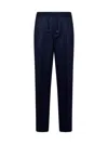 Brunello Cucinelli Zip-detail Cotton Trousers In Blue