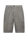 Brunello Cucinelli Pleated Linen Shorts In Gray