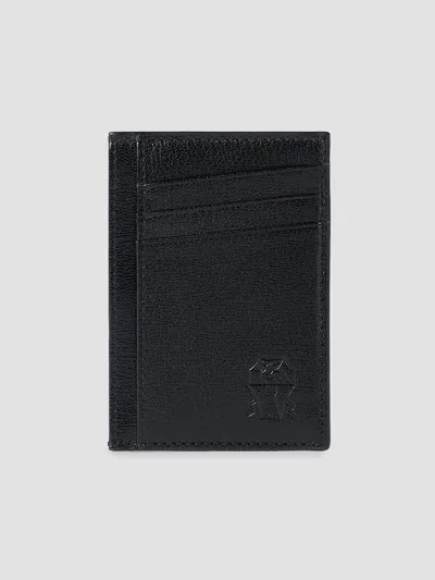 Brunello Cucinelli Men's Brushed Leather Card Holder In Black