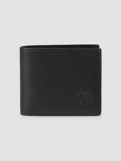 Brunello Cucinelli Men's Brushed Leather Wallet In Black