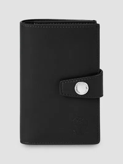 Brunello Cucinelli Men's Brushed Leather Wallet With Zipper In Black