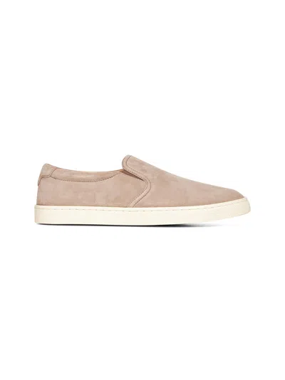 Brunello Cucinelli Men Buff Washed Suede Slip-on Sneakers