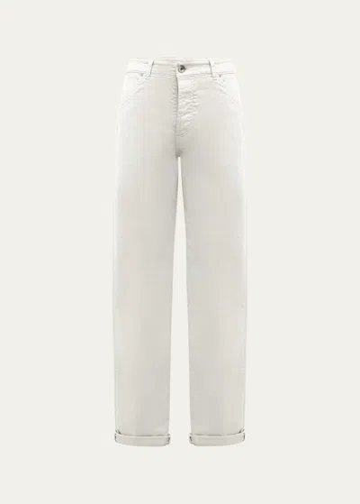 Brunello Cucinelli Men's Bull Denim Skinny-fit Pants In White