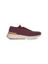Brunello Cucinelli Men Burgundy Knit And Leather Runners In Burgundy