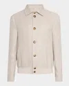 Brunello Cucinelli Men's Button-front Blouson Jacket In Jut