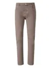 Brunello Cucinelli Men Taupe Garment-dyed Denim Traditional Fit Jeans In Brown