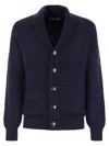 Brunello Cucinelli Sciallato Cotton Knit Cardigan In Blue
