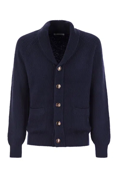 BRUNELLO CUCINELLI MEN'S BUTTONED COTTON RIB CARDIGAN
