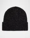Brunello Cucinelli Men's Cage Effect Rib-knit Beanie Hat