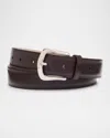 Brunello Cucinelli Men's Calf Leather Belt In C8455 Brown