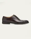 Brunello Cucinelli Men's Calf Leather Cap-toe Oxfords In Dark Brown