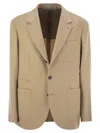Brunello Cucinelli Men Camel Jacket With Patch Pockets In Cream