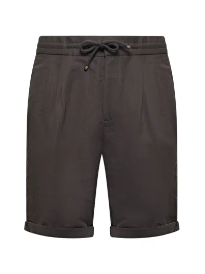 Brunello Cucinelli Men Camicia Twisted In Seta Dry Marrone In Brown