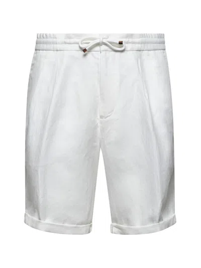 Brunello Cucinelli Men Camicia Twisted In Seta Dry Marrone In White