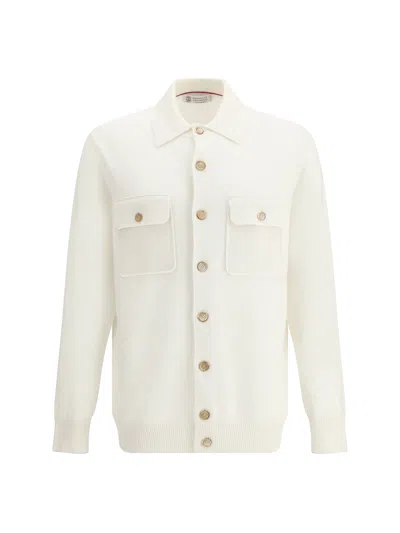 Brunello Cucinelli Men Cashmere Cardigan In Neutral