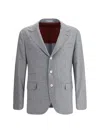 Brunello Cucinelli Men Cashmere And Silk Flannel Blazer In Gray