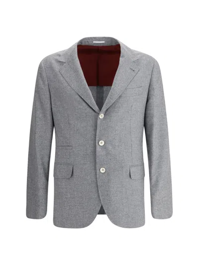 BRUNELLO CUCINELLI BRUNELLO CUCINELLI MEN CASHMERE AND SILK FLANNEL BLAZER