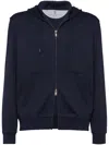 Brunello Cucinelli Men Cashmere And Silk French Terry Sweatshirt In Blue