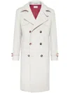 Brunello Cucinelli Long Double-breasted Coat In Cream