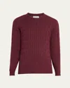 Brunello Cucinelli Cashmere Crewneck Sweater In Burgundy