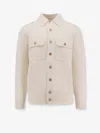 Brunello Cucinelli Wool And Cashmere Western Shirt In Neutral