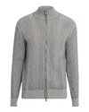 Brunello Cucinelli Men's Cashmere Chevron Full-zip Sweater In Gray