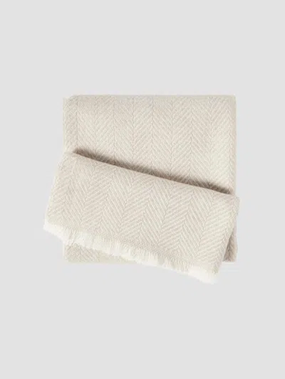 Brunello Cucinelli Men's Cashmere Chevron Scarf In Neutral