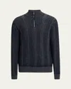 Brunello Cucinelli Men's Cashmere Chevron Vanise Quarter-zip Sweater