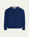 Brunello Cucinelli Men's Cashmere Crewneck Sweater In Blue