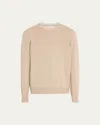 Brunello Cucinelli Men's Cashmere Crewneck Sweater In Camel