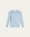Brunello Cucinelli Men's Cashmere Crewneck Sweater In Cuc34-blue