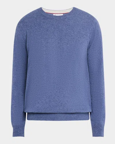 Brunello Cucinelli Men's Cashmere Crewneck Sweater In Denim