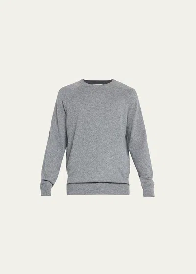 Brunello Cucinelli Men's Cashmere Crewneck Sweater In Gc217 Grey